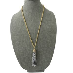 glass bead tassel necklace